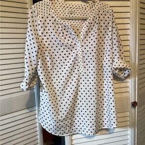 Women's White and Black Patterned Top, ChocoS, size missing